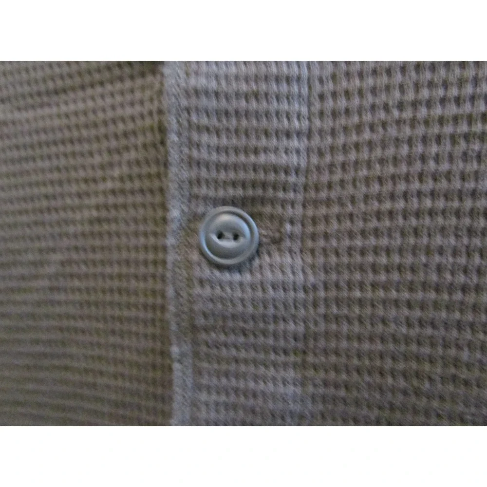 J. Crew Thermal Henley Shirt XL Brown Outdoorsman Waffle Knit Cotton Mens